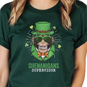 Custom Shenanigans Coordinator St Patricks Day Monkey Shirt Manager, Supervisor Irish T-Shirt
