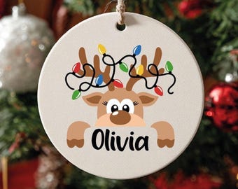 Custom Reindeer Family Christmas Ornament :Personalized Family  Xmas Ornament