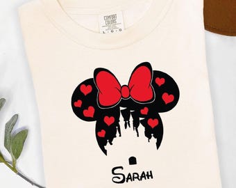 Personalized Minnie Mouse Comfort Colors Tee, Custom Disney Shirt