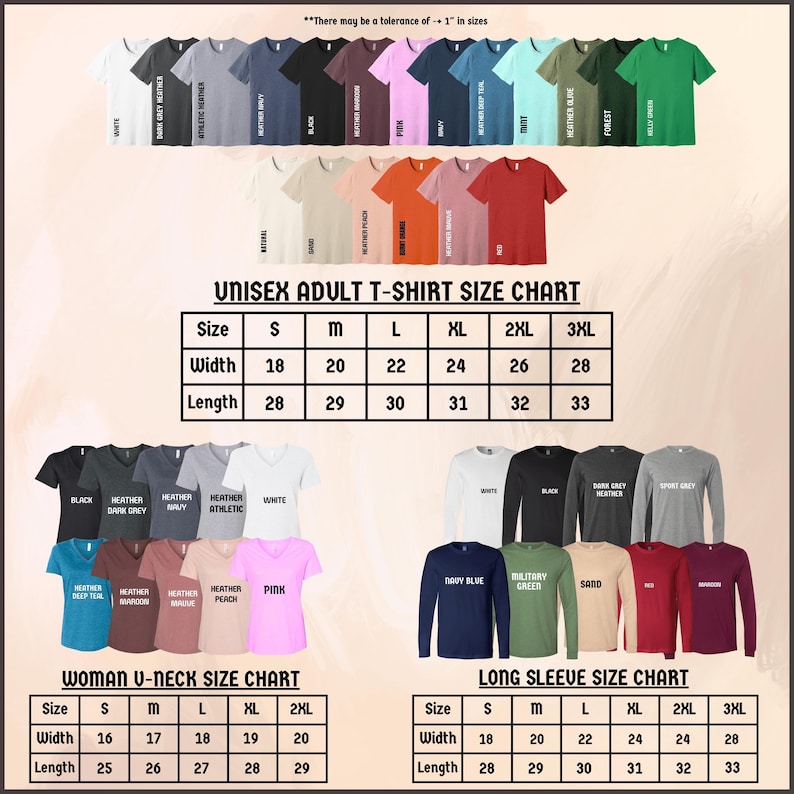 men's long sleeve t - shirt sizes chart