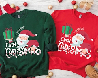 Christmas Crew 2026 Sweatshirt: Family Santa Holiday Tee