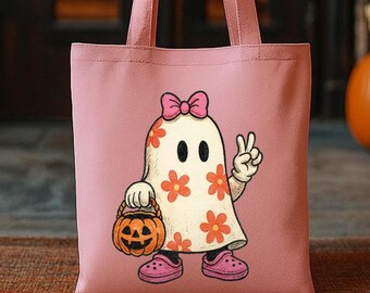 Ghost Halloween Tote Bag - Organic Cotton Trick or Treat