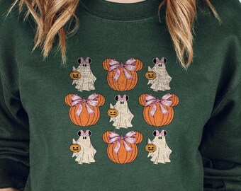 Disney Halloween Ghost Pumpkin Sweatshirt, Cute Minnie Tee