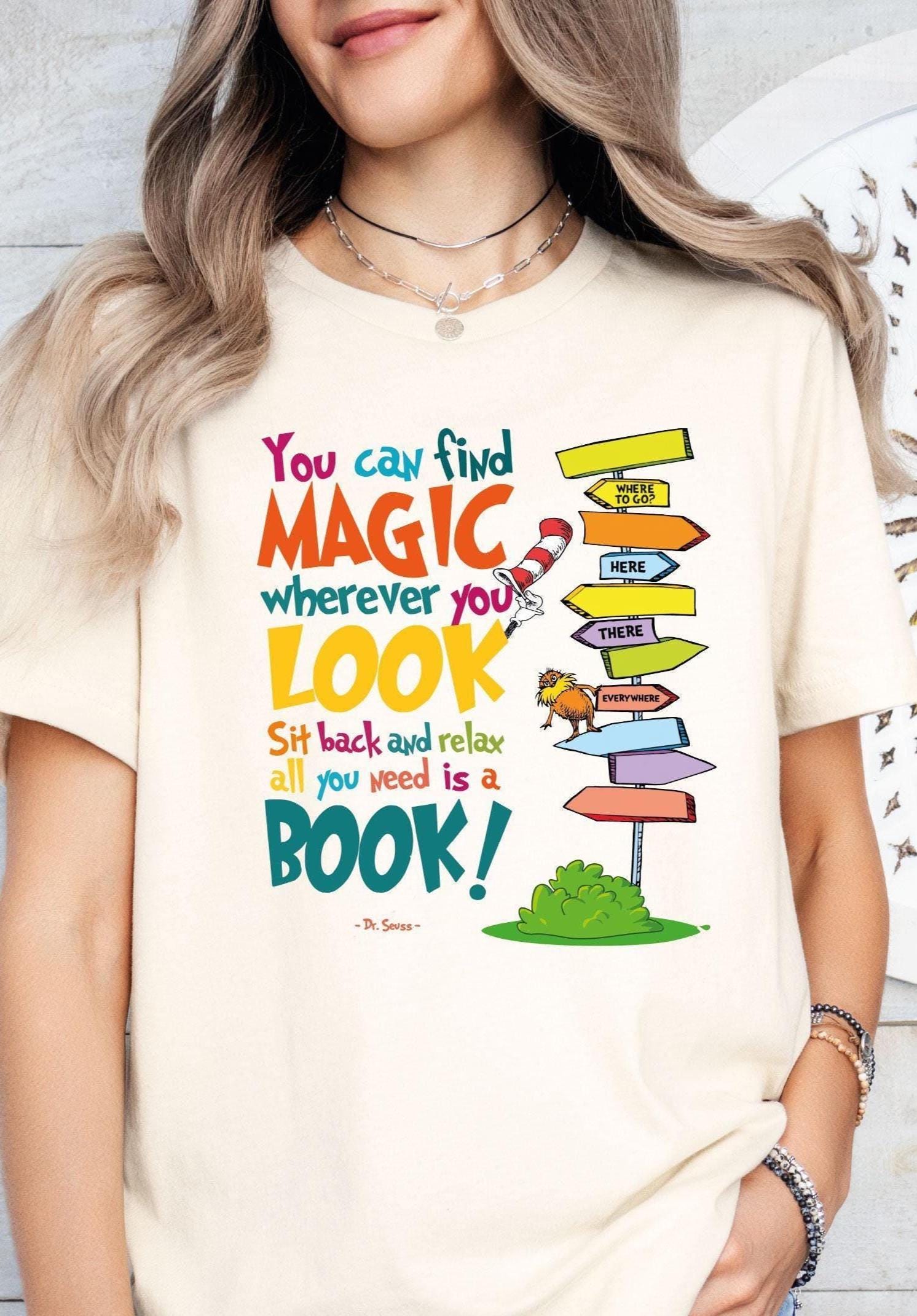 Magic Look Dr. Seuss Shirt: Magic Look Book Sweatshirt, Teacher Reading Day - Etsy