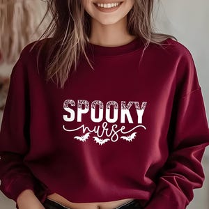 Spooky Nurse Sweatshirt Halloween Nurse Tee Halloween Nursing Tees Nurse Fall Shirt Spooky Season Tee Halloween Party Shirt Halloween Gift