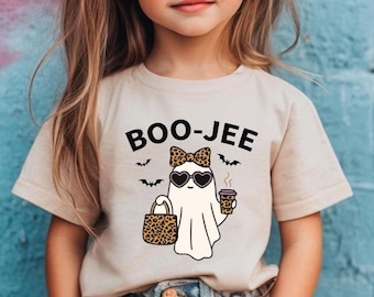 Boo Jee Ghost Halloween T-Shirt: Cute Toddler Girls & Women