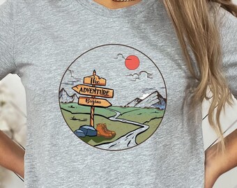 Adventure Begins Shirt: Camper Travel Tee - Hiking & Nature Lover Gift