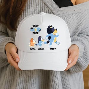 Custom Blue Dog Dad Hat  Best Dad Ever Blue Bandit Hat Fathers Day Hat Cool Dads Club Hat Personalized Gift  For Dad Custom Fathers Day Gift
