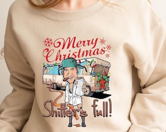 Retro Christmas Shirt: Merry Christmas Shitters Full Shirt  Funny Xmas Holiday Sweater & Hoodie