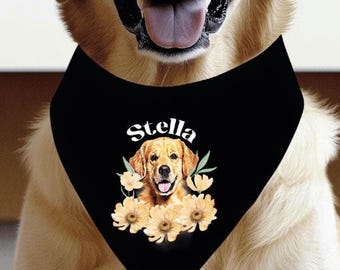 Custom Pet Photo Bandana: Personalized Dog Face Bandana with Name