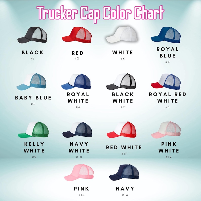 the trucker cap color chart
