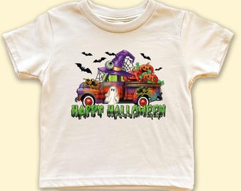 Halloween Truck Toddler Shirt: Happy Halloween Kids Tee  Boys Halloween Sweatshirt