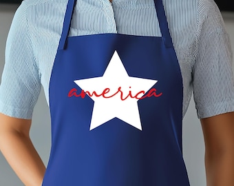 Patriotic Apron American Star Apron 4th of July America Apron American Flag Apron Freedom Apron Patriotic Gift  American Gift Gift For Mom