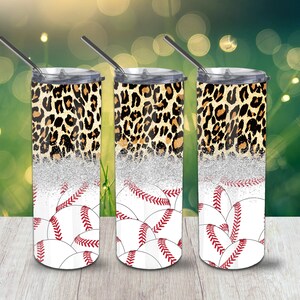 Baseball Skinny Tumbler, 20oz Tumbler, Custom Tumbler, Personalized Cup, Personalized Gift, Bride's Maid Gift, Tumbler, To Go Cup None