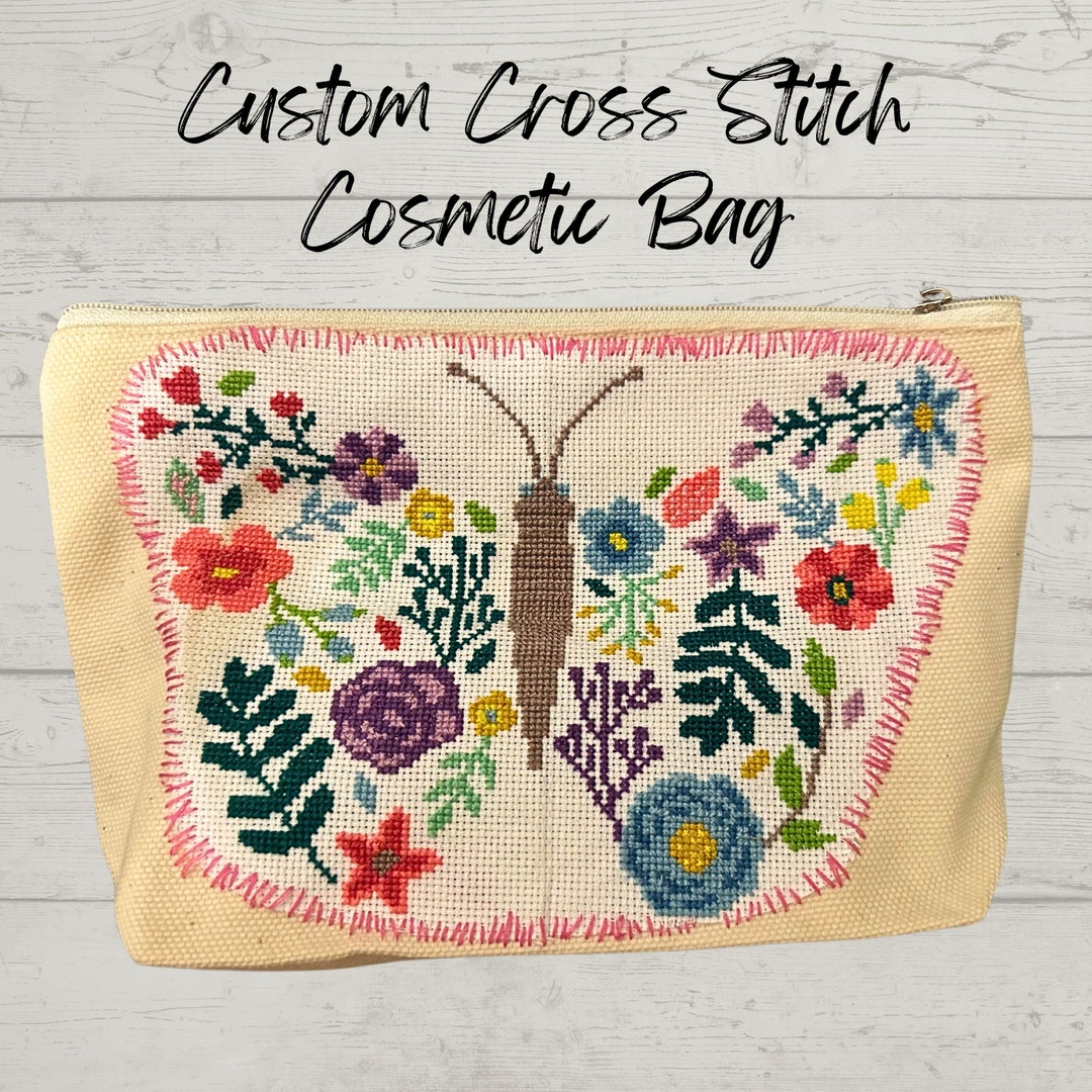 Custom Cross Stitch Makeup Bag Etsy