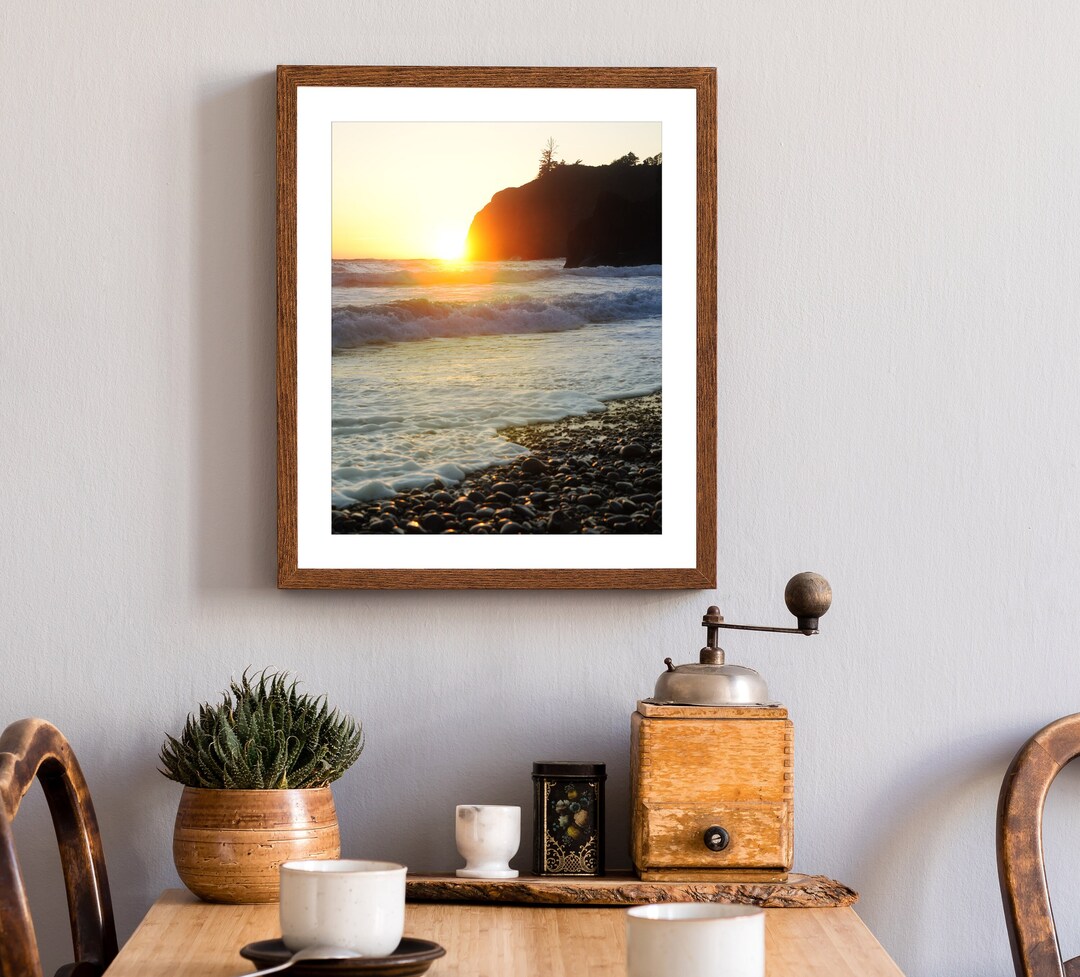 Pacific Northwest Beach Sunset Photo Print, Color, Photography, Wall