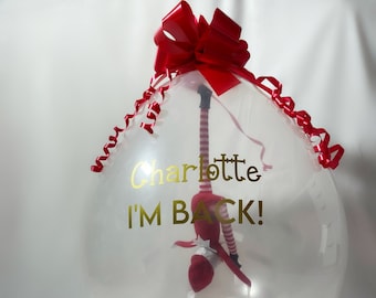 Personalised Elf Arrival Balloon  DIY Balloon Kit POP ME balloon Suprise