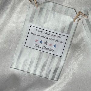 Gepersonaliseerde Gender Reveal Gunsten Zoete zakjes Taartzakje Snoepbuffet Babyjongen Babymeisje