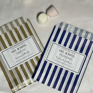 パーソナライズされたウェディングギフト スイートバッグ Mr & Mrs スイートバッグ ケーキバッグ キャンディビュッフェ