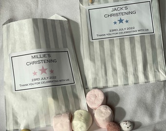 Bolsas de dulces personalizadas para regalos de bautizo, regalos para el día del nombre