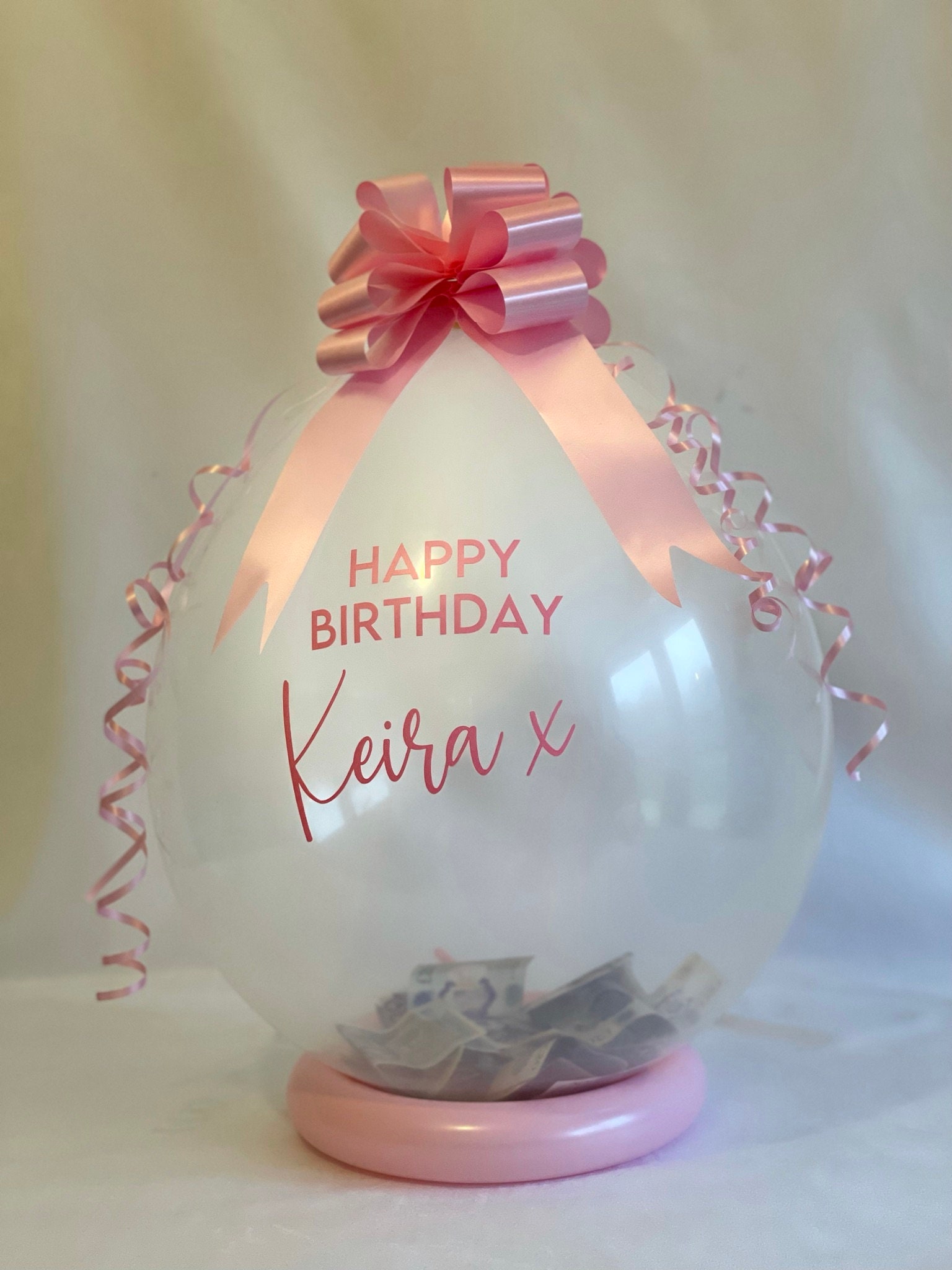 Birthday Money Popping Balloon Personalised Birthday Balloon Etsy UK