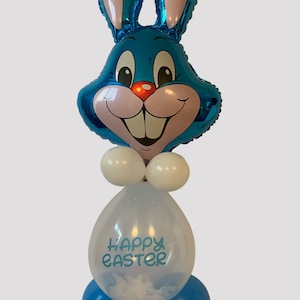 BLUE Personalised Easter Bunny Balloon 5ft TALL DIY Kit Add Any Wording Easter Popping Balloon Easter Pop Me Balloon Display