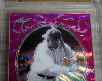 2019 Leaf Metal Babe Ruth Collection Pre-Production Proof 1/1 Prismatic Pink Wave Babe Ruth Very Rare !