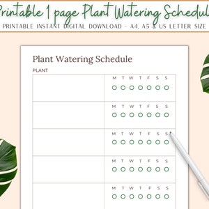 Plant Planner Printable, Houseplant Planner Journal, Plant Watering Schedule Log, Indoor Plant Care Tracker, Plant Diary, Minimal Planner
