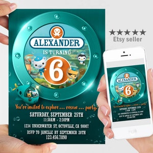 Octonauts Printable Einladung, Octonauts Geburtstagseinladung, Octonauts personalisierte einladen, Octonauts evite, elektronische Einladung