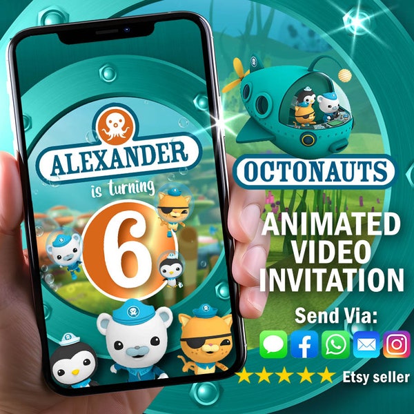 Octonauts Invitation, Octonauts Birthday Video Invitation, Octonauts Animated , Octonauts Custom, Octonauts birthday theme, Octonauts party