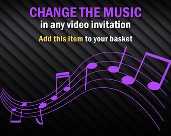 Add any music track to any of the listed video invitations, personalize your party
