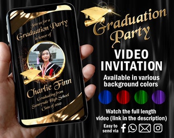 Graduation Invitation, Graduation Party Video Invitation, Graduation Animated Video, Graduation Custom Invite, Graduate party, Class of 2024