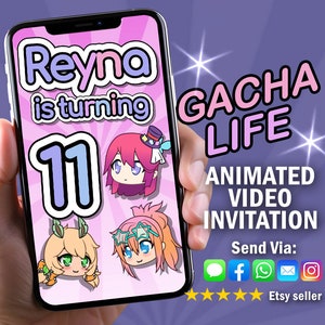 Gacha Life Invitation, Gacha Life Birthday Video Invitation, Gacha Life Animated Video, Gacha Life Custom Invite, Gacha Life Invite