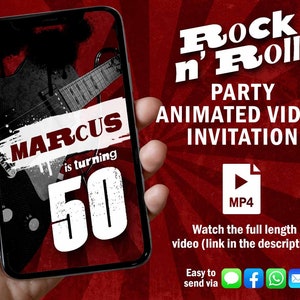 Invitation fête rock, invitation vidéo d'anniversaire rock n roll, vidéo d'animation rock, invitation personnalisée rock, rock and roll, rockstar, rocknroll