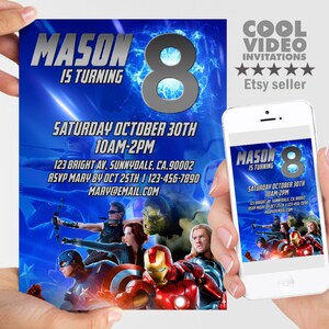 Superhero Printable Invitation, Superhero personalized invite, Superhero printable invitation, Superhero evite, Superhero Electronic Invite