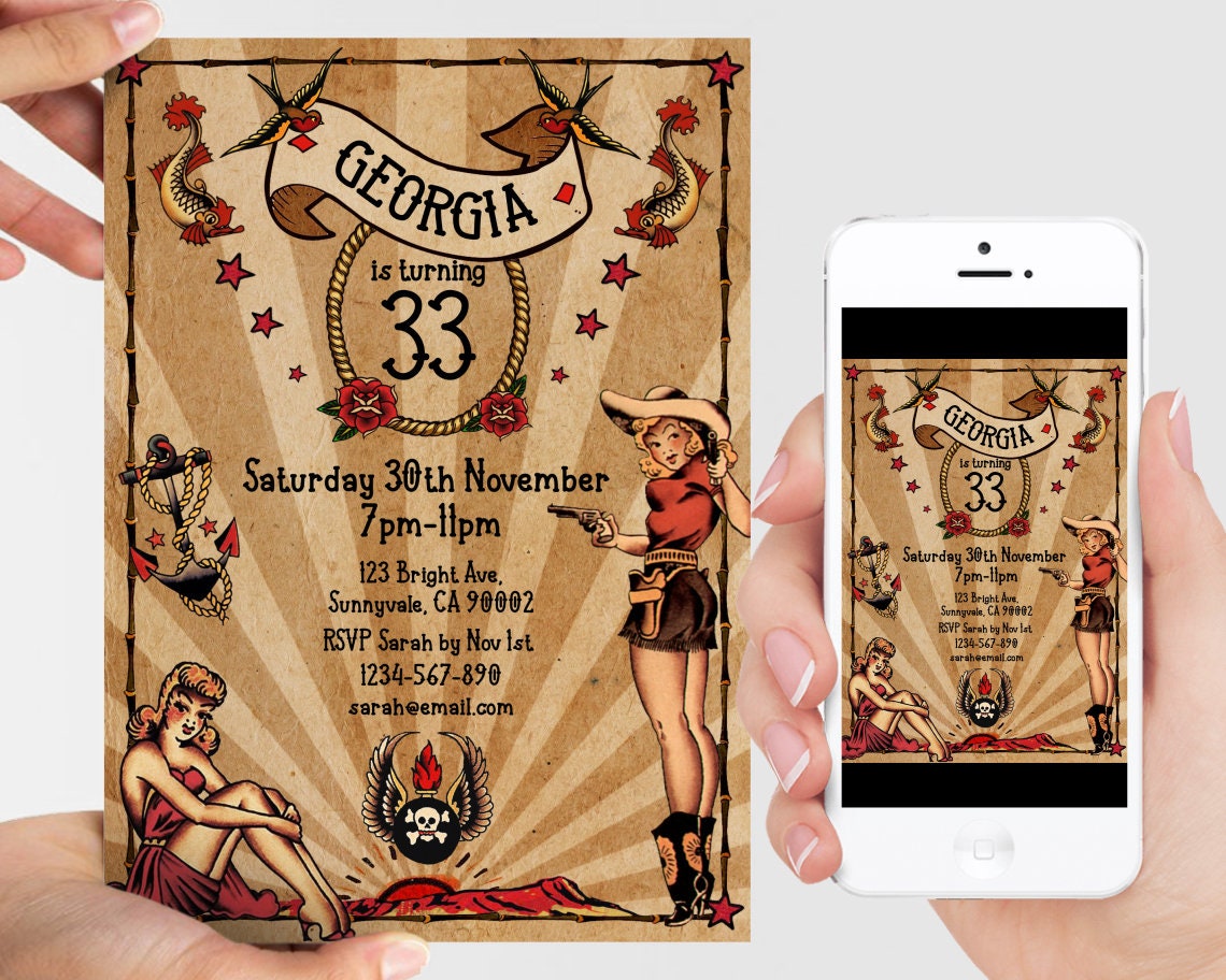 Tattoo Invitation - Etsy