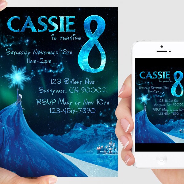 Frozen Birthday Party Electronic Invitations Etsy Denmark