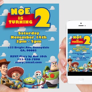 Toy Story Printable Invitation, Toy Story birthday invitation, Toy Story personalized invite, Toy Story evite, Toy Electronic Invitation