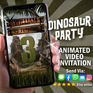 Dinosaur Invitation, Dinosaur Birthday Video Invitation, Dinosaur Party Animated Video, Dinosaur Birthday Custom Invite, Dinosaur party