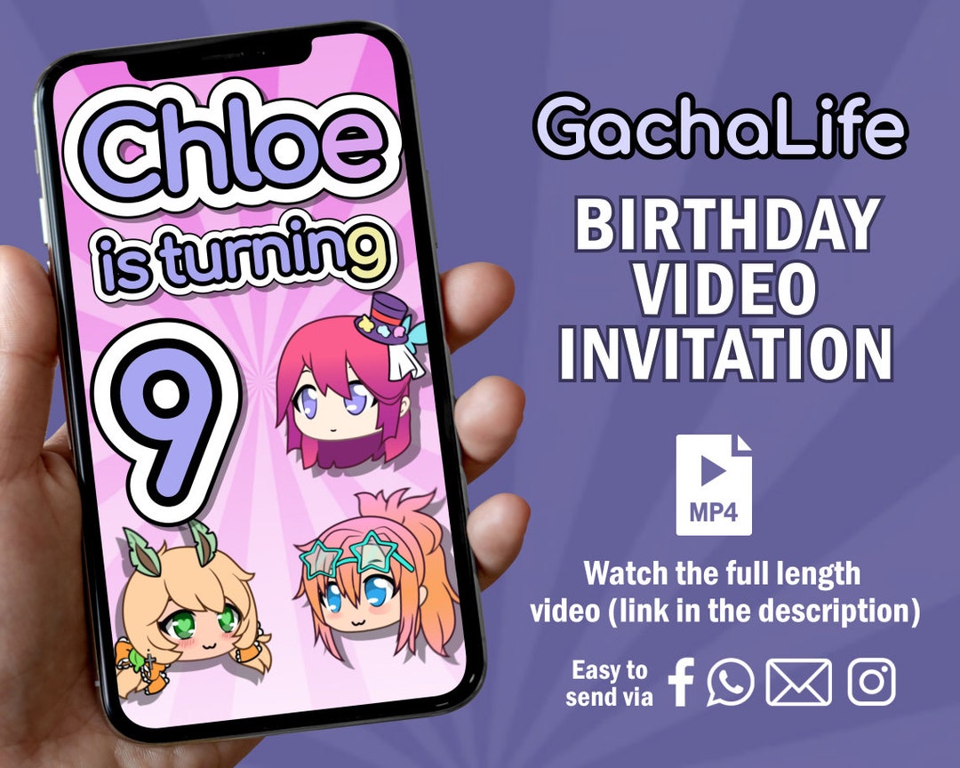 Gacha Life Birthday Personalized Invitation -  Portugal