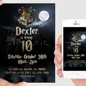 Wizard Printable Invitation, Wizard birthday invitation, Wizard personalized invite, Wizard printable, Wizard evite, Electronic Invite