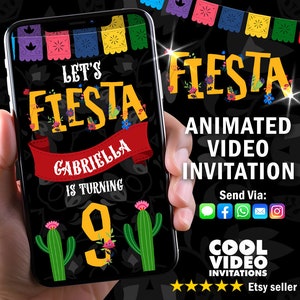 Fiesta Invitation, Fiesta Birthday Fiesta Invitation, Fiesta Animated, First Fiesta, Mexican Personalized, Quinceañera, No time for siesta