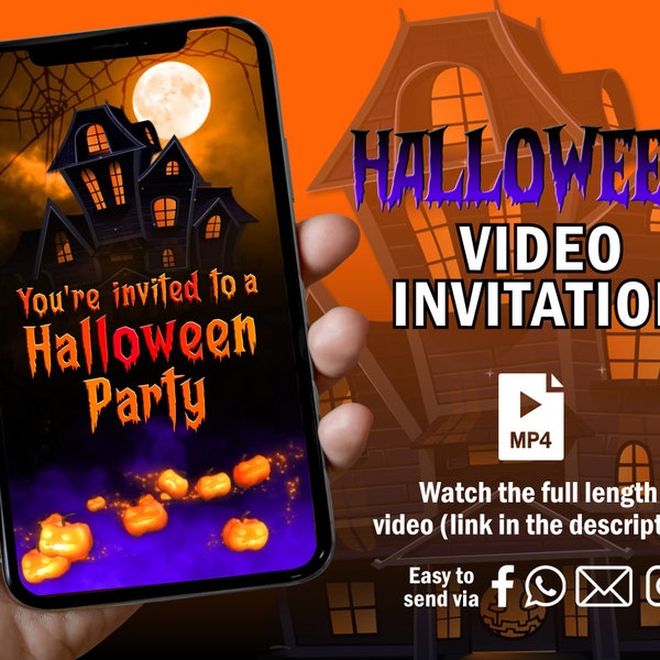 Halloween-Einladung, Halloween-Party-Video-Einladung, Halloween-Animationsvideo, Halloween-Einladung, Halloween-Partyeinladung