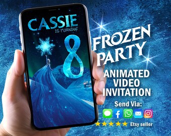 Frozen Invitation, Frozen Birthday Video Invitation, Frozen Animated Video, Frozen Custom Invite, Frozen party invitation, Elsa and Anna