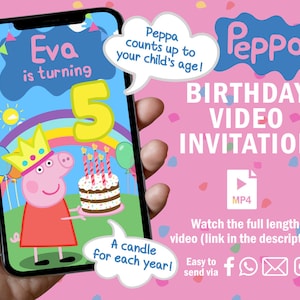 Party Pig Invitation, Party Pig Birthday Video Invitation, Party Pig party Animated Video, Party Pig Custom Invite, Party Pig personalized