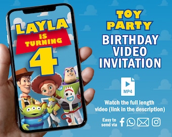 Toy Story-verjaardagsvideo-uitnodiging, geanimeerde uitnodiging