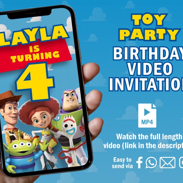 Toy Story Invitation, Toy Story Birthday Video Invitation, Toy Story Animated Video, Toy Story Custom Invite, Toy story animated invite