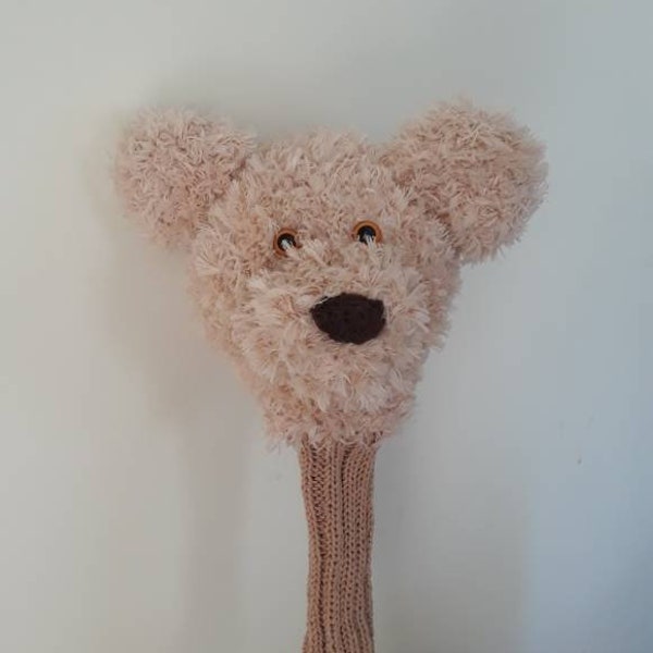 knit bear head cover, corchet cat personalized colors golf culp cover, bear culp head covers, golf head covers