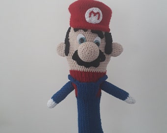 Funda para cabeza de golf de ganchillo, inspirada en la funda de golf SUPER MARIO, funda de golf hecha a mano...