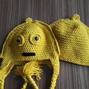 Crochet C-3PO Inspired Hat: Star Wars Character, Baby to Adult